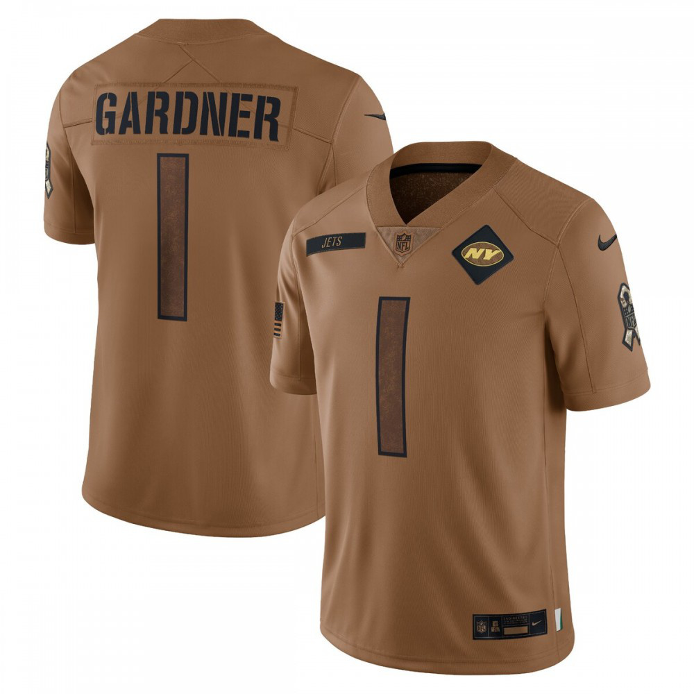 Ahmad Sauce Gardner New York Jets Nike 2023 Salute To Service Limited Jersey - Brown-GridironStore